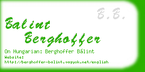 balint berghoffer business card