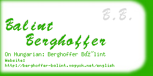 balint berghoffer business card